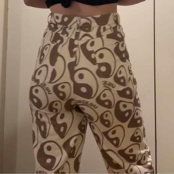 high wasted yin-yang print pants - Picture 2 of 4